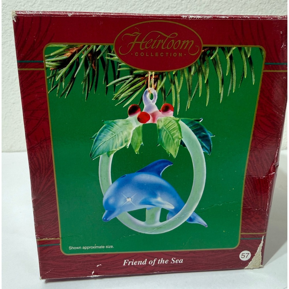 Carlton Cards Heirloom 2002 Friend of the Sea Dolphin Glass Ornament CXOR-133G
